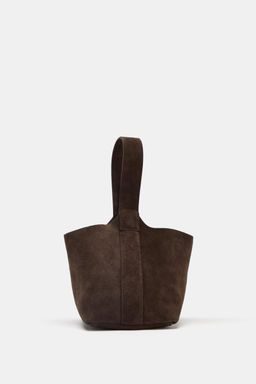 SUEDE MINI BUCKET BAG - Zara фото 9