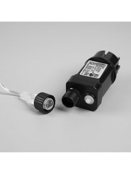 Гирлянда «Мишура» 50 м роса, IP44, серебристая нить, 1500 LED, 8 режимов, свечение тёплое белое, 36 В