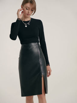 CONTE Юбка под кожу на молнии LU 1412 black