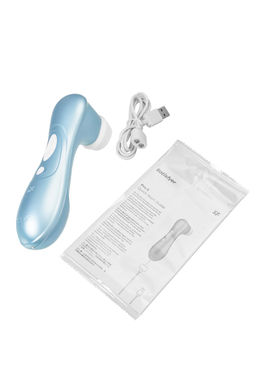 Вакуум-волновой бесконтактный стимулятор клитора Satisfyer PRO 2, силикон, голубой, 15 см.