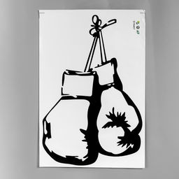 Наклейка пластик интерьерная чёрная "Боксёрские перчатки" 38х57 см