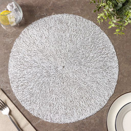 Набор салфеток сервировочных на стол Доляна Соломка, d=38 см, 4 шт, цвет светло-серый  фото 2