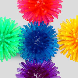 Цена за 5 шт. Шарик для кошек игольчатый, мягкий, 5 см, микс цветов (фасовка 5 шт), микс цветов - Пижон фото 3