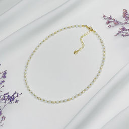 Колье для "Рака" из Топаза,Лунного камня и Жемчуга 37 см +