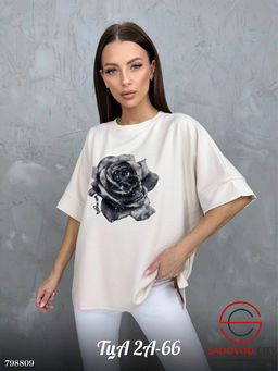 Футболка женская с рисунком розы - Bruno фото 2
