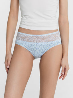 Цена за 2 штуки! Трусы женские классические в голубом цвете с веточками веточки на голубом 412380 - Mark formelle фото 2