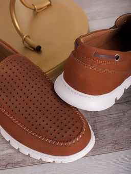 Слиперы мужские/ Слипоны повседневные 101-61-L1 Рыжий - Piniolo фото 4