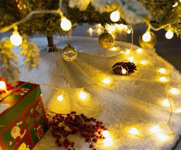 Юбка (фартук) под елку белая плюшевая d85см