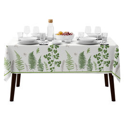Скатерть 200х145см Ботаника, длина стола до 160см, на 6-8 персон, рогожка 186г/м2, хлопок 100%, упаковка классическая 28х41см, Домашняя мода (Россия)