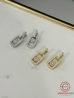 Серьги с камнями из медицинской стали