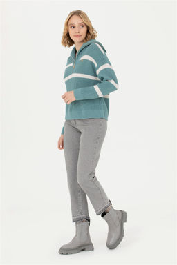 U. S. Polo Assn Женский мятный свитер с v-образным вырезом - U.s. polo assn фото 4