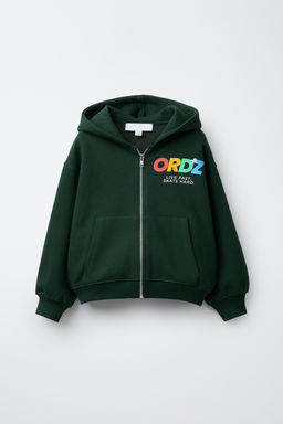 TEXT ZIP-UP HOODIE