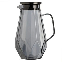 Кувшин Консул заварочный, стекло 1700 мл, крышка - металл, грани/графит