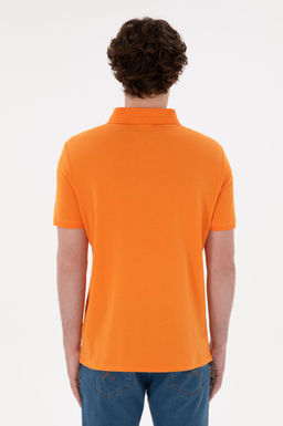 Футболка-поло U.S. Polo Assn Regular Fit Polo Yaka оранжевая из хлопка