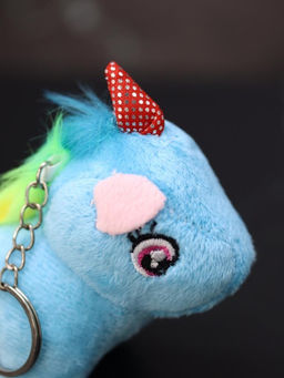 Плюшевый брелок "Unicorn hearts", blue (10 см)