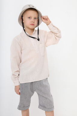 Рубашка в полоску Лен, черная - Inzibe фото 4