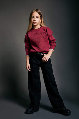 Широкие джинсовые брюки для девочек - Defacto фото 4