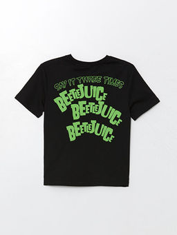 Bisiklet Yaka Beetlejuice Bask?l? Erkek ?ocuk Ti??rt