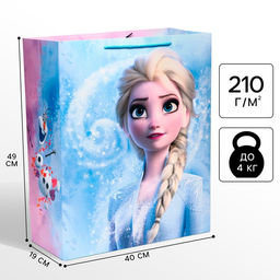 Пакет подарочный, 40×49×19 см, Холодное сердце