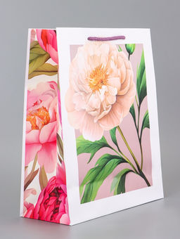 Цена за 2 шт. Пакет подарочный ламинированный вертикальный Цветочное вдохновение, 26?12?32 см