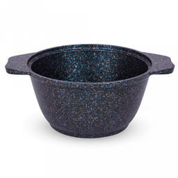 Кастрюля с антипригарным покрытием 1л, д18см "Granit Ultra", h9см, стеклянная жаропрочная крышка, ручка из термостойкого пластика, голубой гранит (Россия) - можно использовать металлические кухонные принадлежности