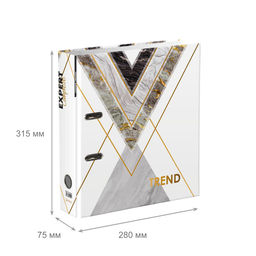 Expert Complete Регистратор ламинир. Wood&Stone 75 мм 10 шт. Trend A4 арочный механ. глянцевый мрамор EC752701