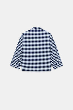 CAMISA CUADRO VICHY ZW COLLECTION / Blanco / Marino - Zara фото 10