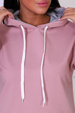 Толстовка с капюшоном, футер с лайкрой, сухая роза (844-2) - Плиона фото 12