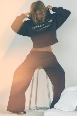 PLUSH JOGGING TROUSERS WITH SLOGAN