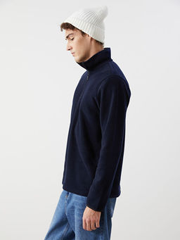 Dik Yaka Uzun Kollu Polar Erkek Kal?n Sweatshirt