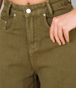 Джинсовые шорты #КТ3256, хаки - Dommod фото 5