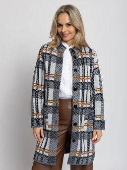 Кардиган В 1579/черн-горчич