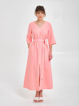 Льняное платье миди с вырезом сзади - Marchello marchellini фото 3