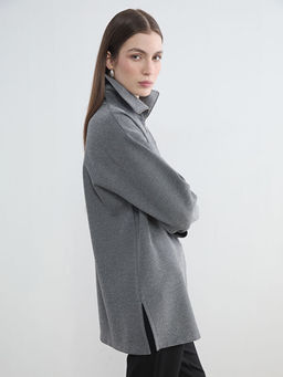 Dik Yaka Kad?n Sweatshirt Tunik