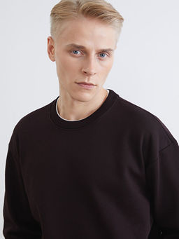 Bisiklet Yaka Erkek Kal?n Sweatshirt