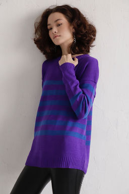 10082 Джемпер фиолетовый в полоску - Martichelli фото 2