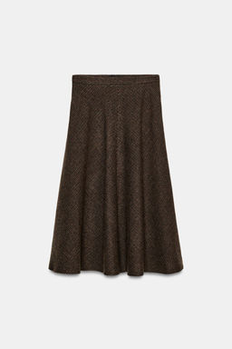 ZW COLLECTION WOOL HOUNDSTOOTH LAYERED SKIRT - Zara фото 6