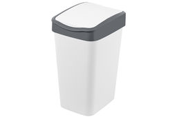 Ведро для мусора с подвижной крышкой 10 л 23,5*19,5*33,7 см Тандем белый/серый (841018) - Elan gallery фото 12
