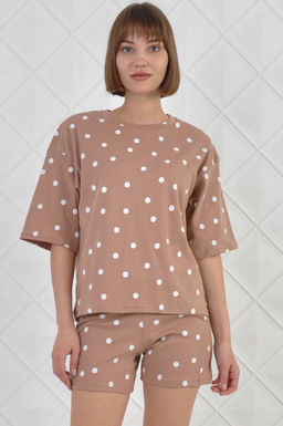 Арт. 9116 Пижама с шортами 42-50 (5 шт) Цвет:верх- кэмел, низ- кэмел - Калинка фото 5