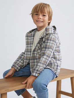 Kap??onlu Ekose Erkek ?ocuk Oduncu G?mlek