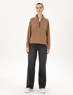 Camel Oversize Polar Sweatshirt