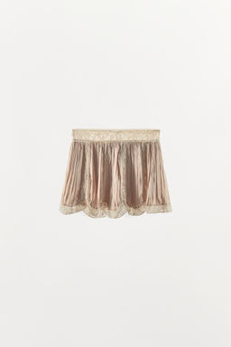 FALDA MINI PLISADA ENCAJE ABALORIOS / Rosado - Zara фото 4