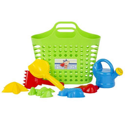 Набор игрушек для песочницы, 8 предметов: сумка-корзина, лейка 0.5 л, совок 16 см грабли, формочки 4 шт.