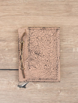 Блокнотик плетёный, 48 листов, 14×18×2 см, бежево-чёрный