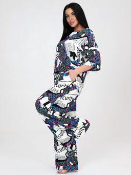 ЮЛИЯ-ЖК ЖЕНСКИЙ КОСТЮМ (Молочный/василёк) - А-дина фото 6