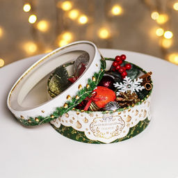 Коробка подарочная новогодняя с окном «Новогодний подарок» 21×21×8 см