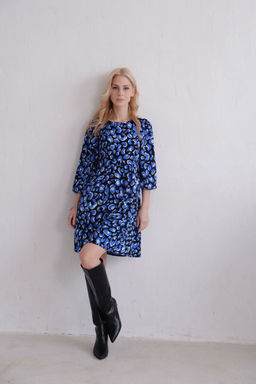 Платье чёрно-синее с присборенной юбкой - Martichelli фото 2