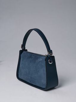 Сумка замшевая на плечо Deboro 30790 синяя волна