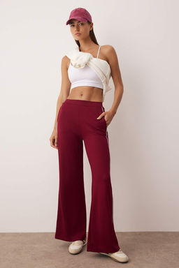 Bordo Biyeli Wide Leg/Genis Paca Orme Spor Esofman Alt? THMAW26EA00001 - Trendyolmilla фото 2