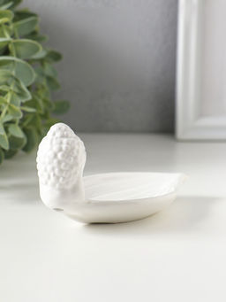 Подставка для благовоний керамика "Голова Будды" белая 12х6,5х6 см